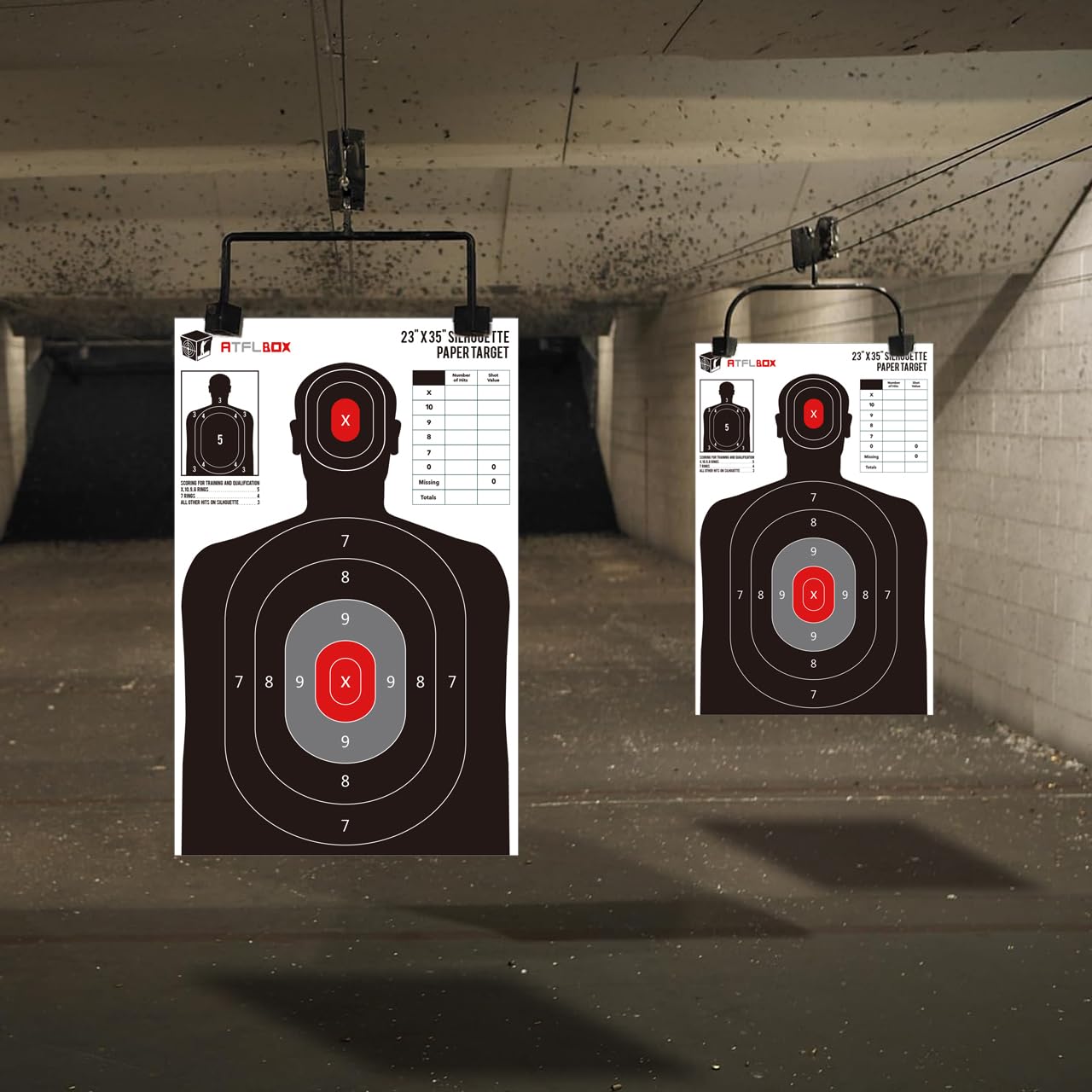 ATFLBOX Silhouette Paper Target for The Range, 23X35 inch Target Paper for Indoor and Outdoor Use, Suitable for Handguns, Pistols, Rifles, Airguns, Pellet Gun, BB Guns (10 Pack)
