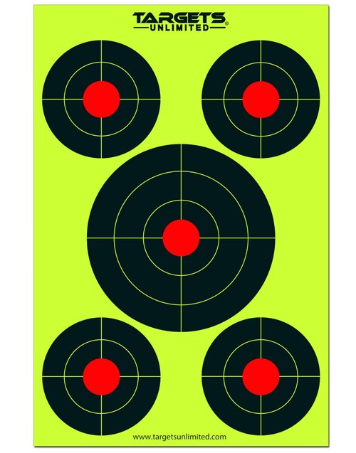 Splatter Targets - 12 x18 inch – Two Color Splatter. Instantly See Your Shots Burst Bright Fluorescent Yellow or White Upon Impact. (10 Pack)