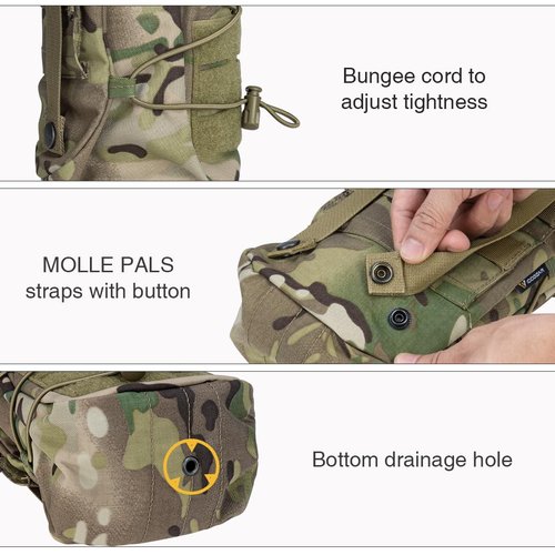 IDOGEAR OUTDOOR Tactical Molle Dump Pouch Drawstring Magazine Recycling Pouch Universal Bag Multi-Purpose Utility Pouch(camo)