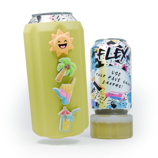 FITY Flex Premium 2-in-1 Can Cooler for 12oz & 16oz Cans – Soft, Lightweight EVA Sleeve – Shoe Charm Compatible, Grippy Feel + Freezable Insert (Sunburst)