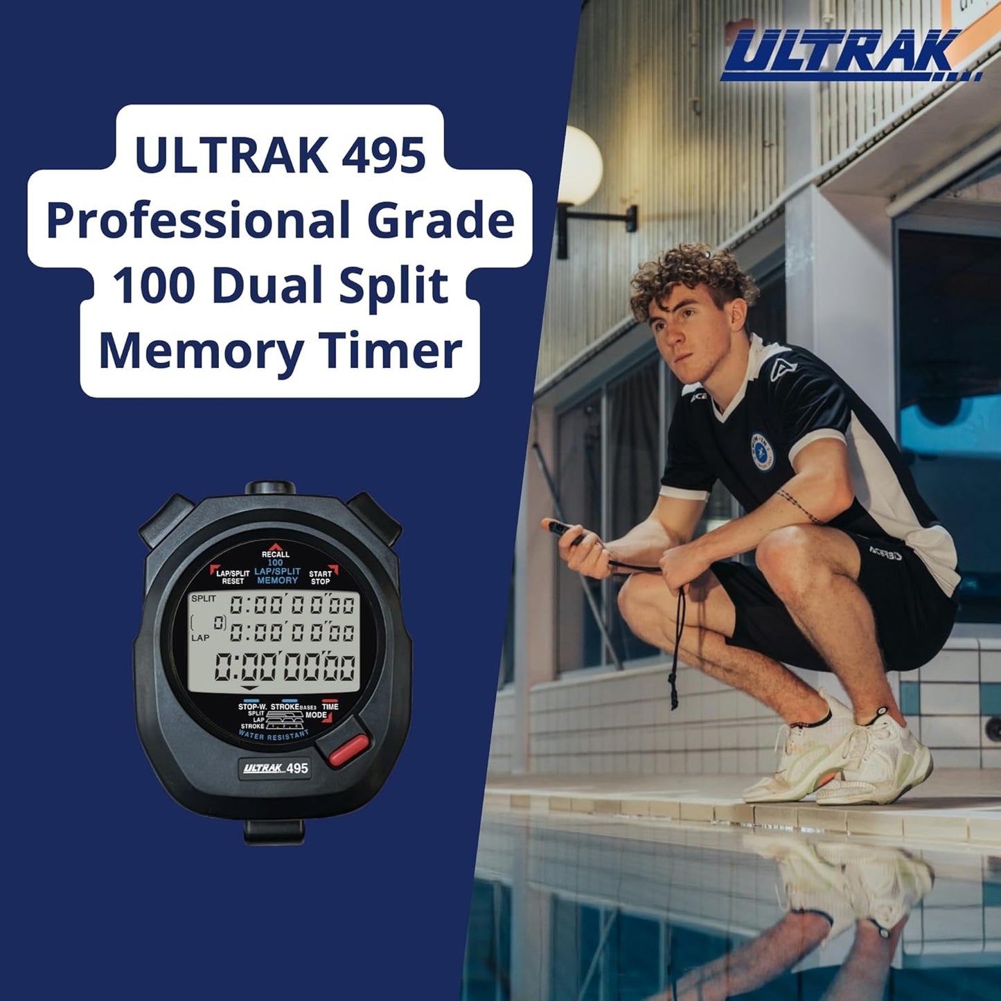Ultrak 100 Lap Memory Timer, Yellow