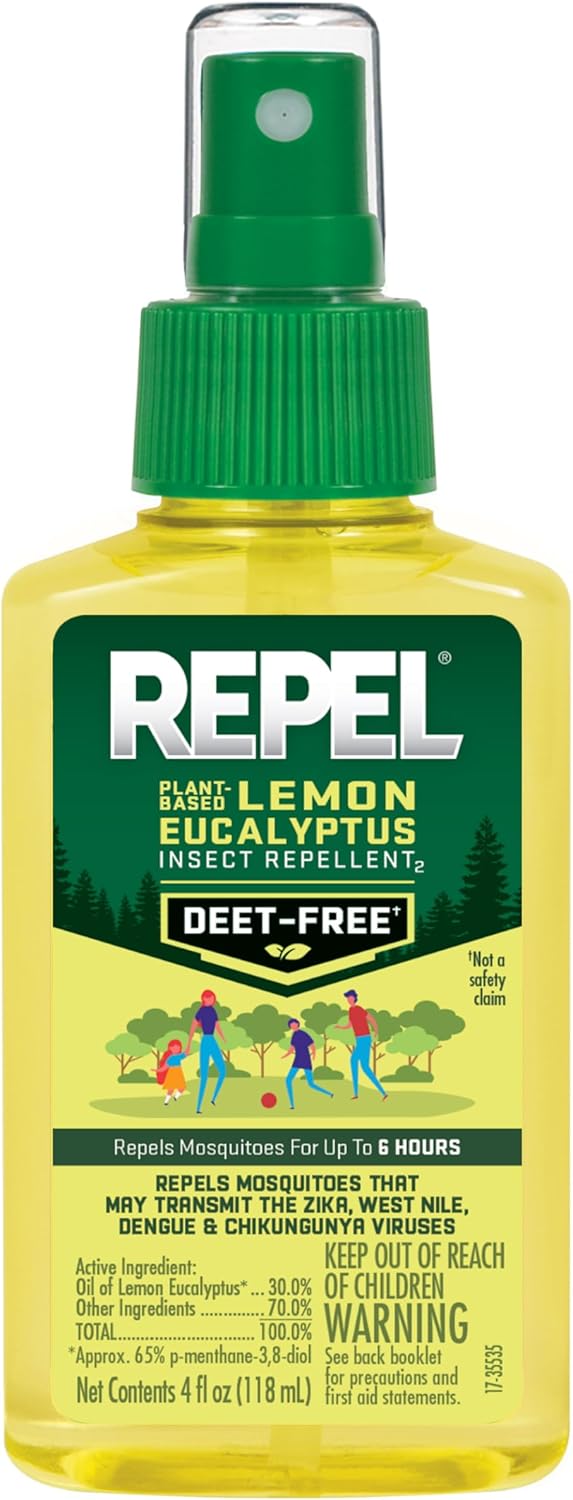 Plant-Based Lemon Eucalyptus Insect Repellent Spray - Mosquito Defense, 4 oz (Pack of 2)