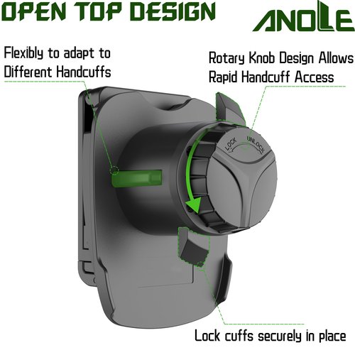 Handcuff Holster for Duty Belt, Cuff Holder Hand Cuff Pouch Fit Chain | Hinged | Folding Cuffs, Law Enforcement Open Top Cuff Case for ASP | S&W | CTS Peerless Handcuffs, for Police Security Officer