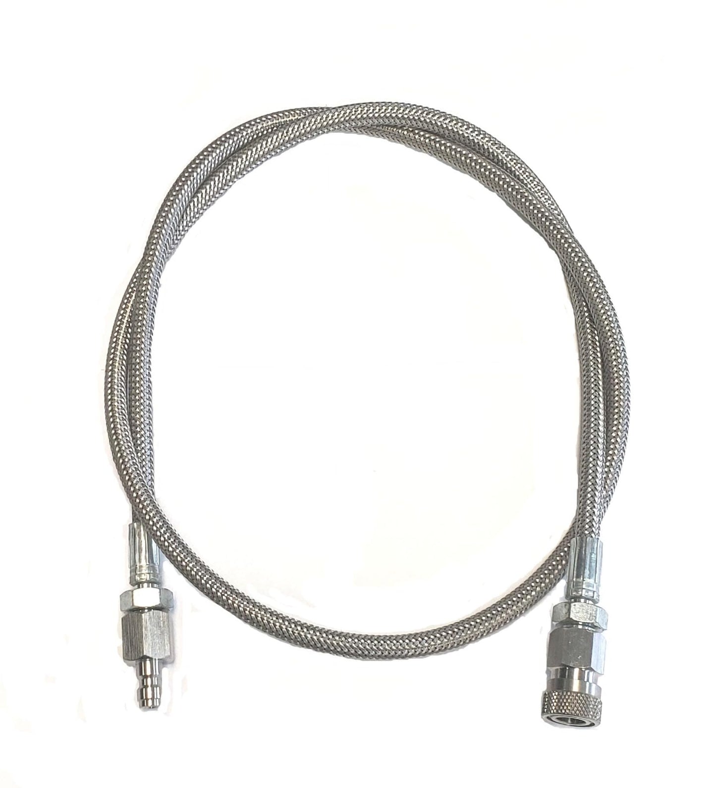 3Skull Paintball Airsoft Fill Whip Hose Extension 4500 Psi PCP - 36 inch Stainless Steel Air Fill Station and Charging System, Silver