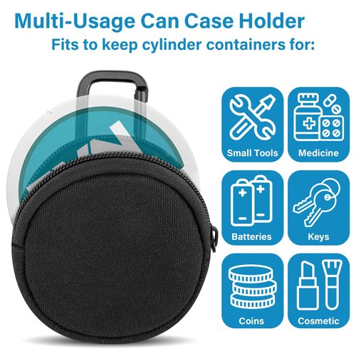 Cosmos Tactical Can Case Dip Can Pouch Zipper Belt Pouch for Belt and Bag, Dip Can Holster Pouch Pack Can Case Holder Tactical Gear Pouch Case Compatible with Zyn Can & Molle Pouch for Outdoor Travel