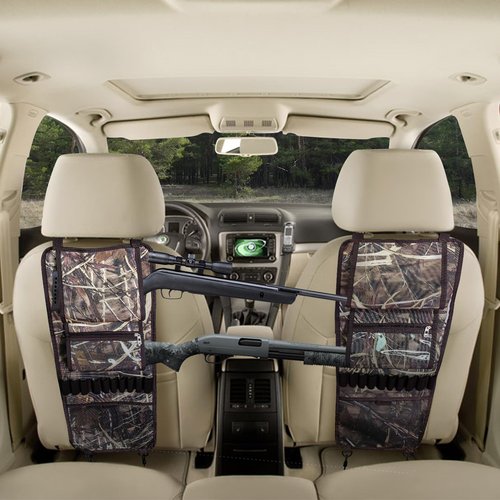 Nowaca 2 Pack Tactical Seat Back Gun Rack, Truck Gun Rack for Hunting Gear, Camo Gun Holder for Car with Storage Pockets, Automotive Gun Racks for Hunting Rifles/Shotguns, Hunting Gift for Men