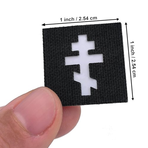 Mini Orthodox Cross Crucifix Tactical Morale Patch [Black, White]