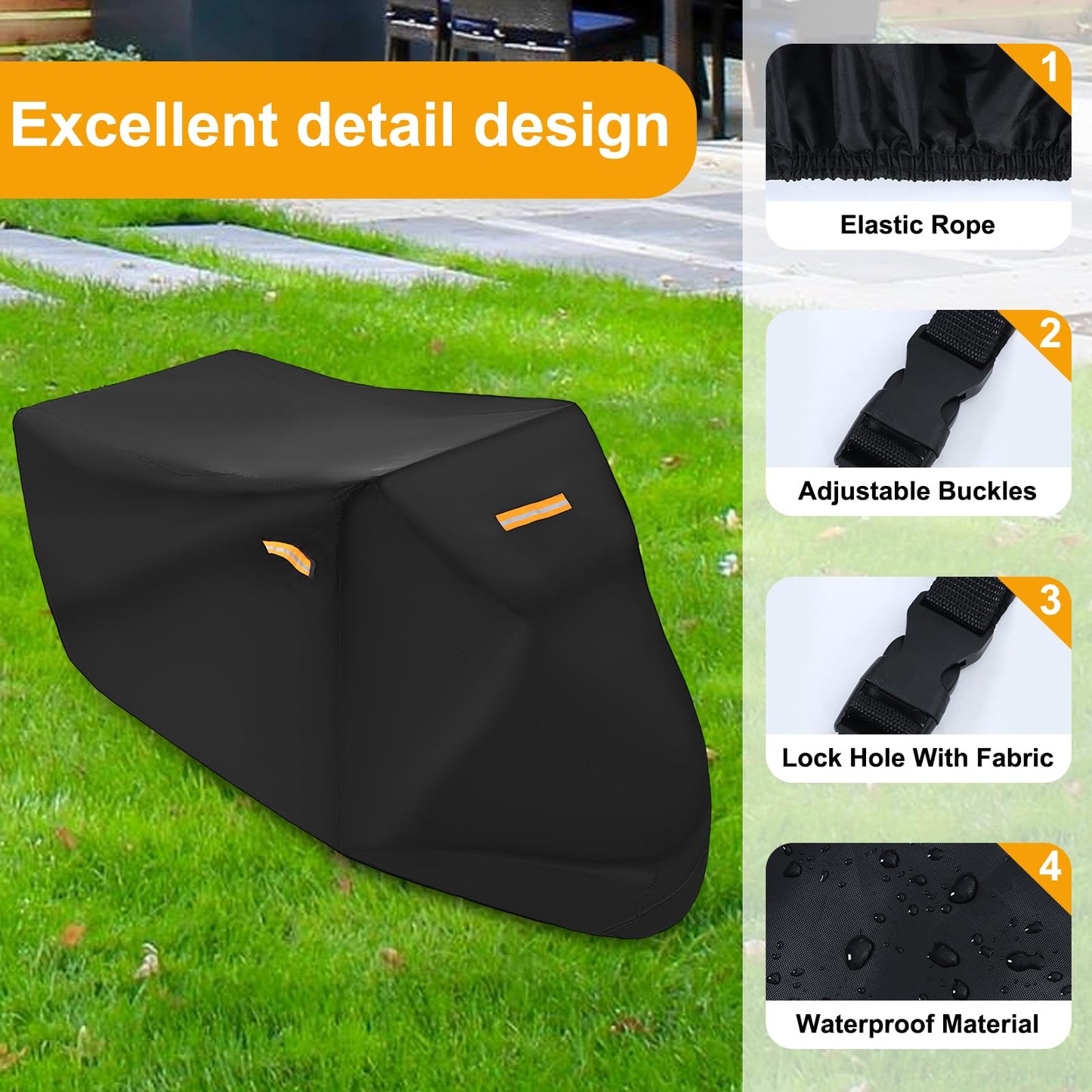 Adult Tricycle Cover Electric Tricycle Covers, Strong UV Protection & Windproof, Waterproof, Heavy Duty Oxford Cloth Tricycle Cover, Black