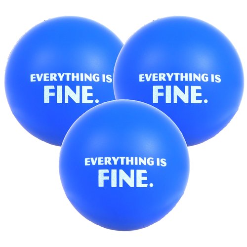 Needzo Everything is Fine Funny Stress Balls and Grip Strengthener, Squishy Focus Ball for Work, Coworker Gifts (Pack of 3)