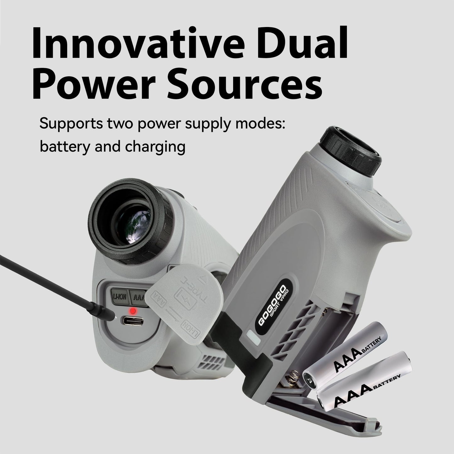 Gogogo Sport Vpro Gen 2 Golf Laser Rangefinder, Ultra-Clear Optics with 99% Transmission Lens OLED Display, Dual Power Sources, FlagLock/Slope/Magnetic/Lightweight (Gen 2)