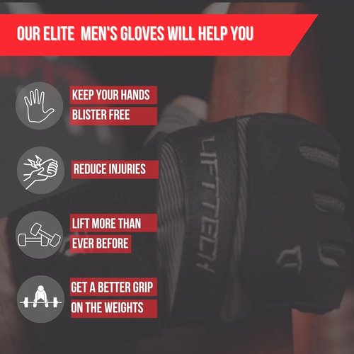 Elite Weight Lifting Gloves for Men - Black & White