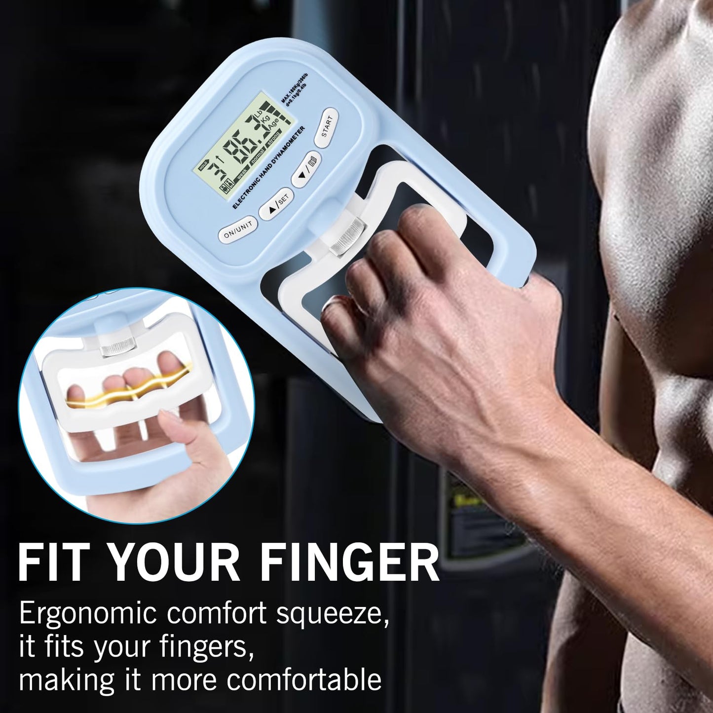 Hand Grip Strength Tester,Electronic Hand Grip Dynamometer,Digital Hand Grip Strength Trainer for Physical Training 396 Lbs for Sport Home School