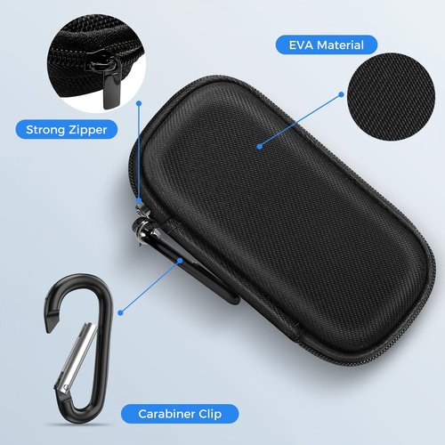 OVIIN Case for Kardia Mobile EKG Heart Monitor, Hard Case Compatible with AliveCor EKG Device, Heart Monitor Travel Case Comes with Carabiner Clip - CASE ONLY (Black)