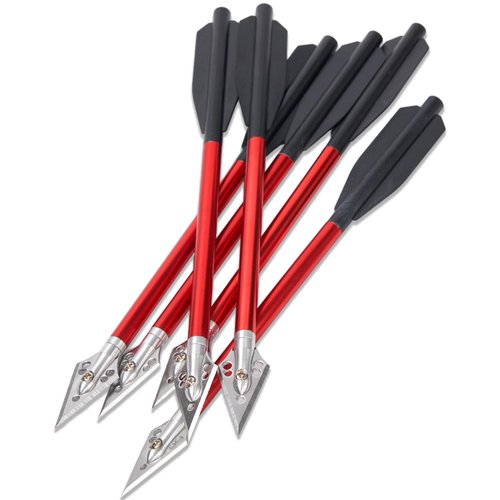 S F Small Crossbow Bolts 6.7inch Mini Crossbow Arrows 50lbs-80lbs for Adults Shooting Practice Small Hunting Game-red