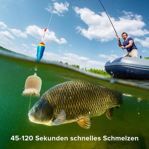 Realure 3 Pcs 5M Fishing PVA Mesh Refill 25/37/44mm Wide PVA Mesh Carp Fishing Accessories with Scissors, Fast Melt Water Soluble PVA Mesh Bag Fishing for Boilie, Bait, Precise Feeding (37mm)