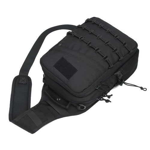 Lemubeane Tactical Sling Backpack Military Rover Shoulder Sling Bag Pack EDC Molle Assault Range Bag Crossbody Chest Pack (Black)