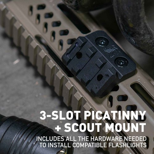 Monstrum 45 Degree Offset Scout Light Mount Picatinny Rail | Compatible with M-LOK Platforms | Compatible with Surefire M300/M600 Series/Streamlight Protac Series