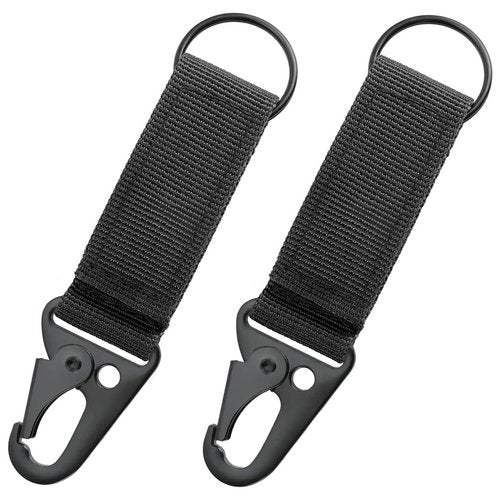 LuoQiuFa 6-Piece Tactical Nylon Webbing Buckle Carabiner Molle Belt Clip Key Buckle, Suitable for Outdoor Sports(Black)