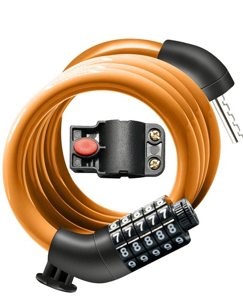 Everyfun Bike Lock Cable with Combination,High Security 5-Digit Resettable Combination Bicycle Lock Anti-Theft, Scooter Lock with Mounting Bracket for Bikes and Scooters(Yellow)