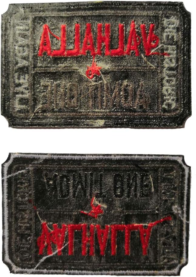 Ticket to Valhalla Admit One Die Historic Live Again Tactical Morale Badge Embroidery Iron on Patch (2Blacks)