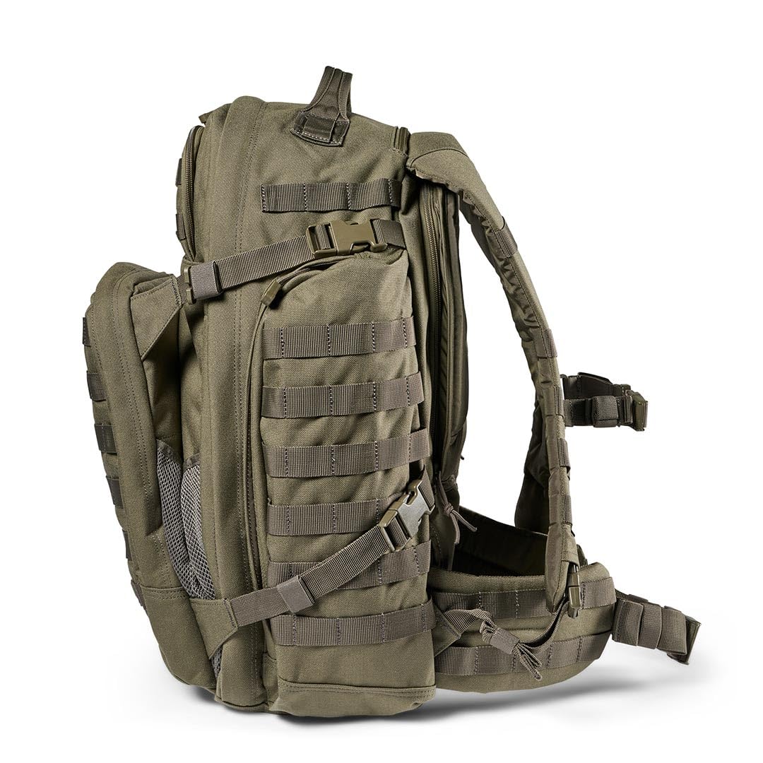 5.11 Tactical Backpack, RUSH 72 2.0 Military Survival Molle Back Pack with Laptop Compartment, Large, 55L, Ranger Green, Style 56565ABR