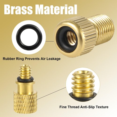 NQEUEPN 16pcs Bike Valve Adapter, Brass Bike Tire Valve Adapter Air Pump Needles Accessories Tool for Bicycle Gym Balloon Swimming Ring Basketball