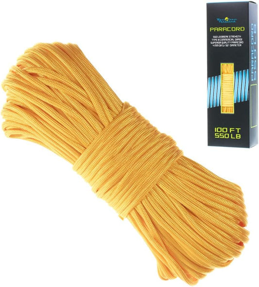 550 Paracord Bracelet Parachute Cord - 7 Strand Type III Paracord Rope - Multiple Colors in 100 Feet