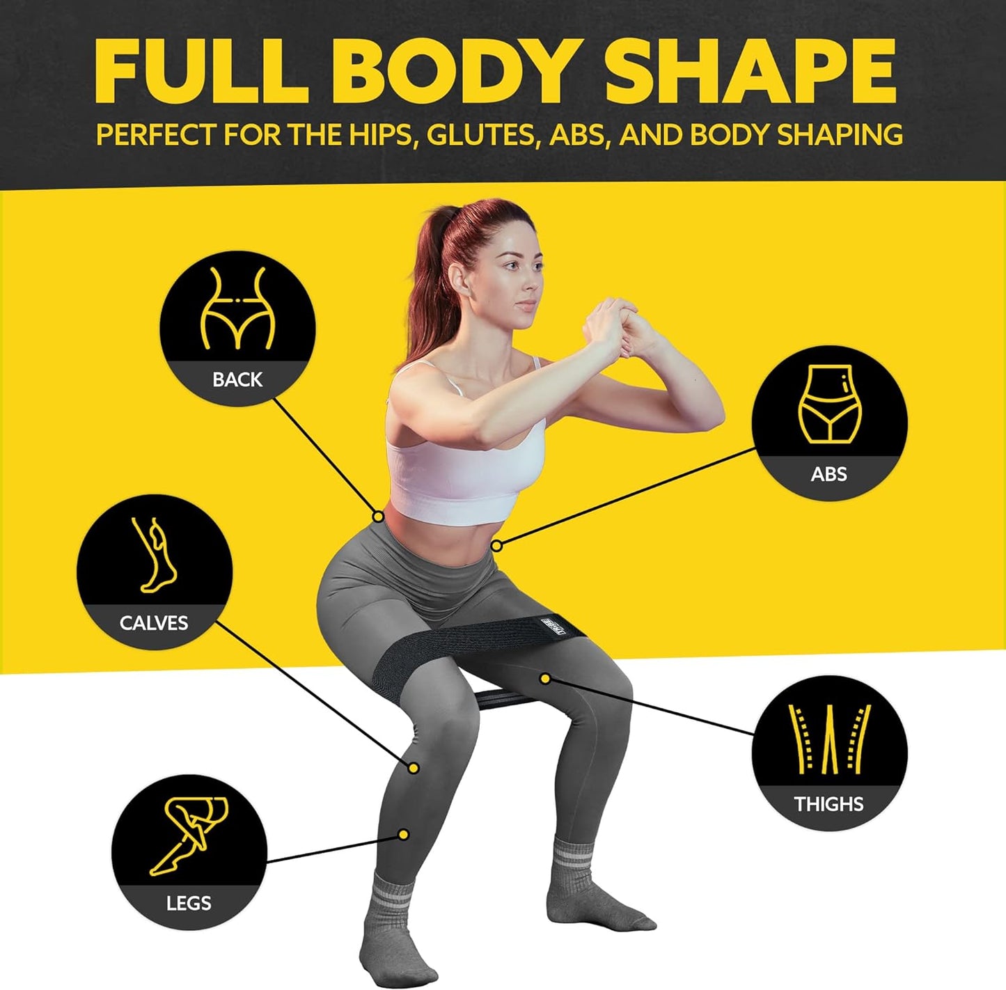 Fabric Resistance Bands for Legs - Workout Bands Resistance Bands for Men and Women - Booty Bands for Working Out - Exercise Bands Resistance Bands Set - Elastic Bands for Exercise