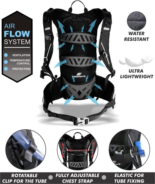 Backpack Daypack 10L, Phone Pocket, Suitable as Light Hydro Pack for Hiking, Running, MTB, Biking, Water Bladder NOT Included