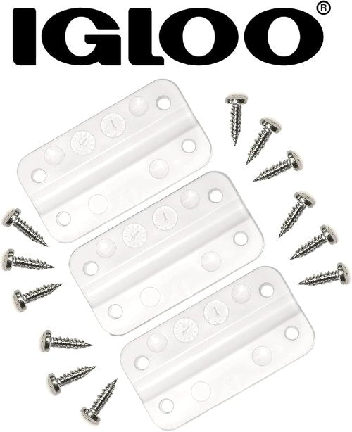 Igloo Cooler Plastic Hinges for Ice Chests (Set of 3) - Made in the USA - Standard Size - Contains UV Inhibitors