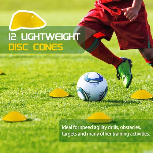MKSY Agility Ladder Speed Training Equipment Set, Includes 20ft Agility Ladder, Parachute, 4 Agility Hurdles, 12 Disc Cones, 1 Jump Rope, 4 Stakes & 5 Bands for Basketball Soccer Training