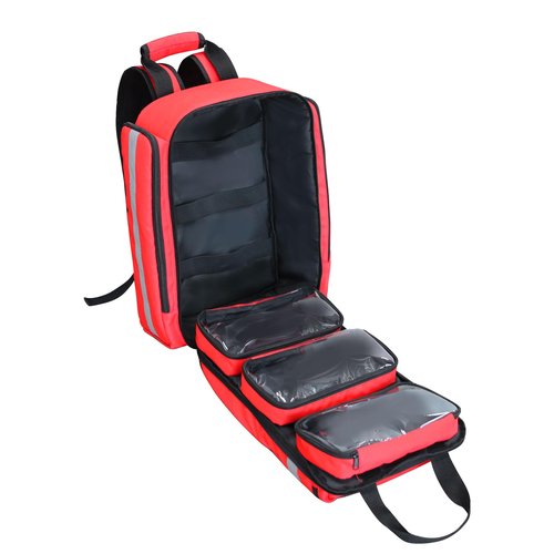 MYDAYS OUTDOOR First Aid Medical Backpack,First Aid Backpack Empty,EMS EMT First Aid Bag Empty,Emergency Medical Bag,Trauma Bag for Camping,Hiking,Outdoor Travel(Red)