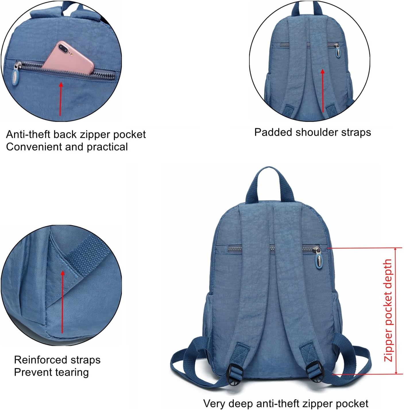 AOTIAN Small Size Backpack, Durable Lightweight Daypack for Women Girls & Boys Hiking Travel Sports