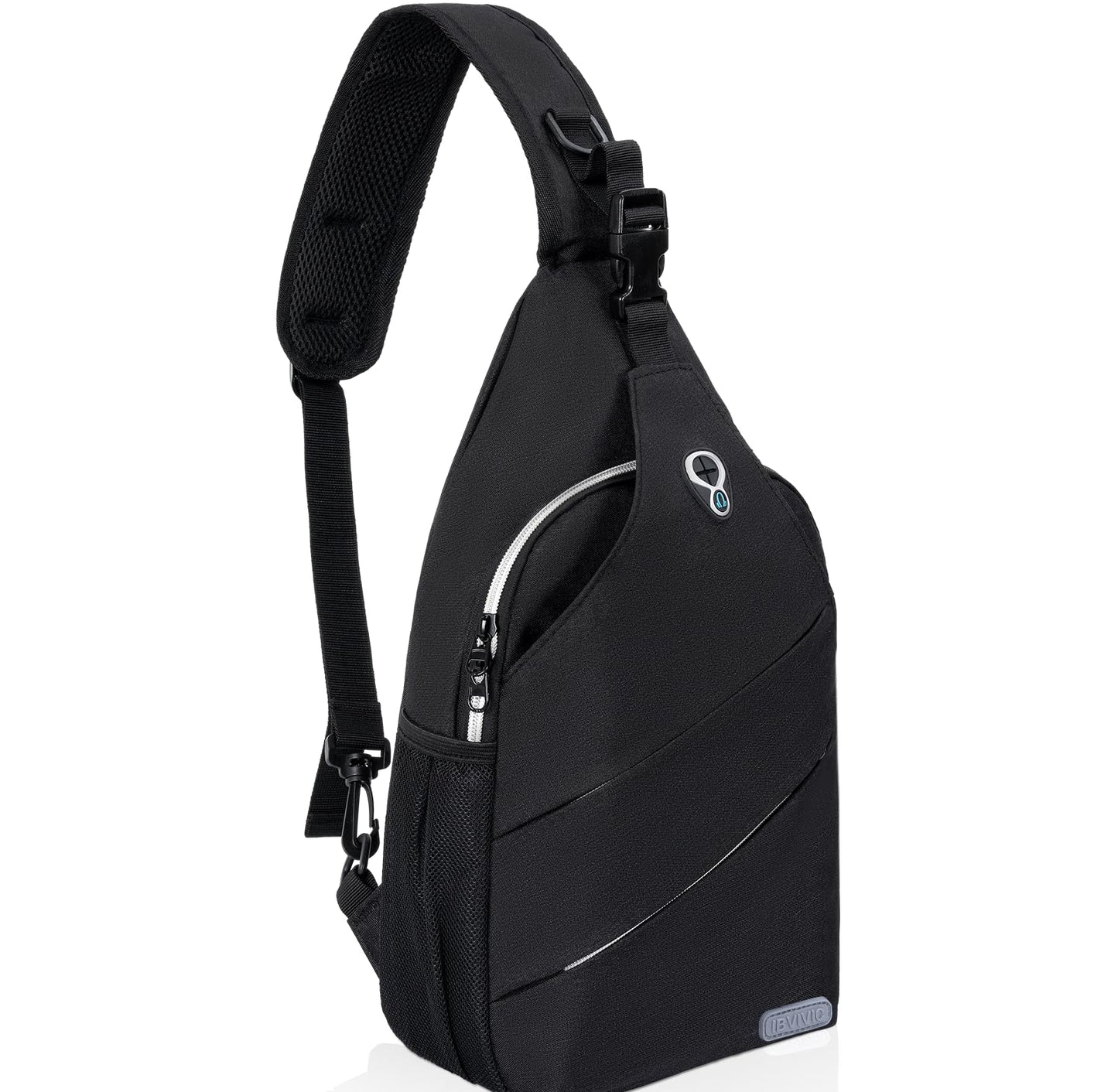 IBVIVIC Sling Backpack for Men Women, Crossbody Bags Travel Hiking Chest Bag with Adjustable Shoulder Strap (Black)