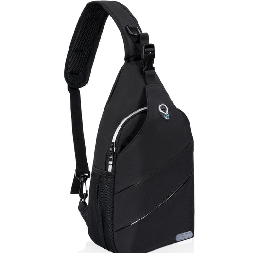 IBVIVIC Sling Backpack for Men Women, Crossbody Bags Travel Hiking Chest Bag with Adjustable Shoulder Strap (Black)