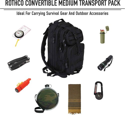 Convertible Tactical Backpack – Rothco Medium Transport Pack for Hiking & Outdoor Use