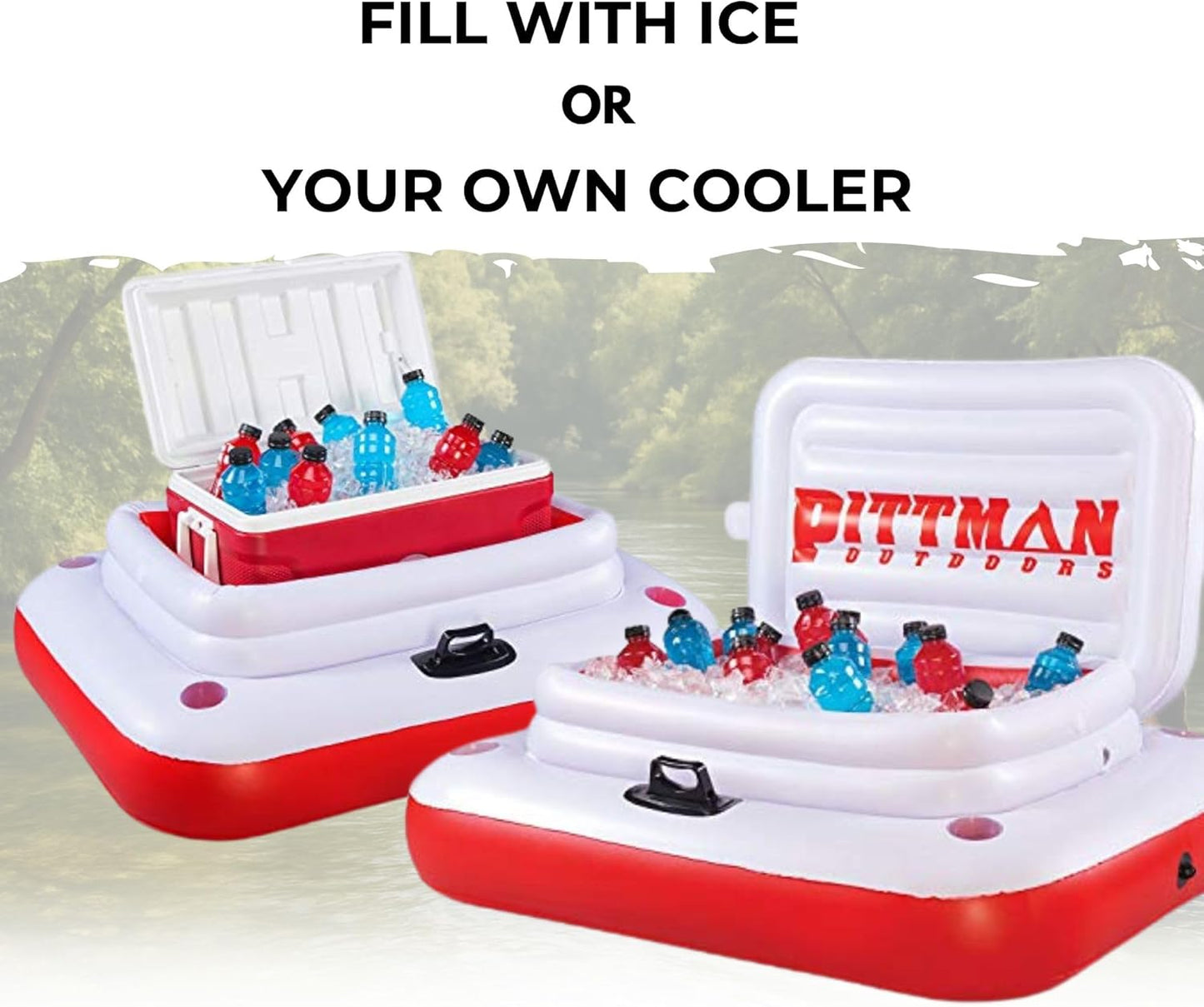 Pittman - Floating Ice Chest for River - Large 72 Can Floating Cooler for River, Pools or Lake - Ideal Cooler Floats for River Floating, tubing or just Chilling on The River