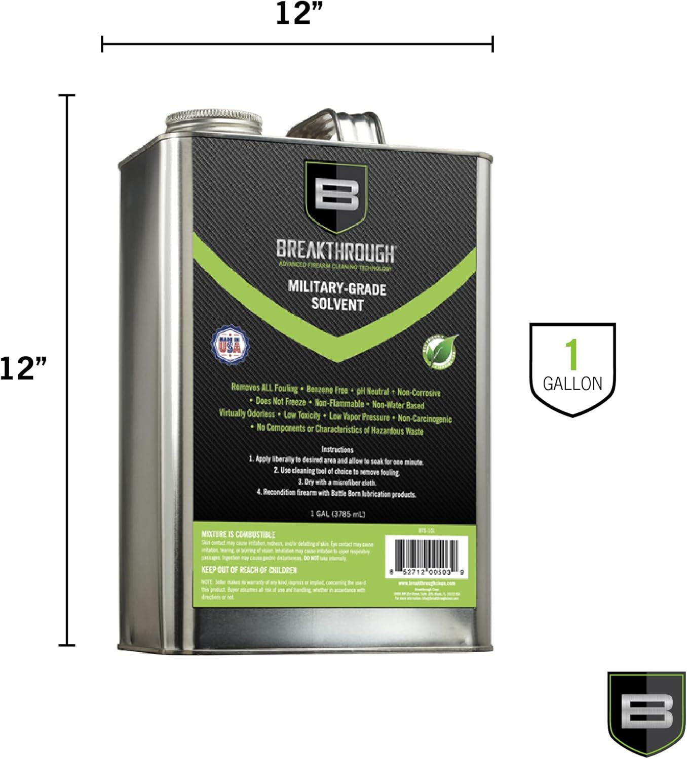 Breakthrough Clean Technologies Military-Grade Handgun and Rifle Cleaning Solvent, Grease Remover - 6oz/2oz/15ml/32oz Spray Bottle