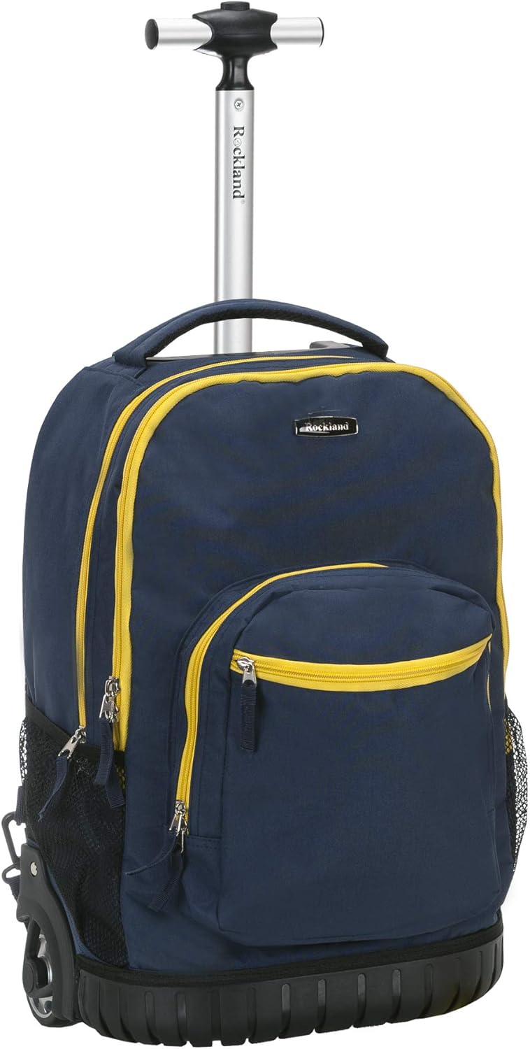Rockland Single Handle Rolling Backpack, PURPLEPEARL, One Size