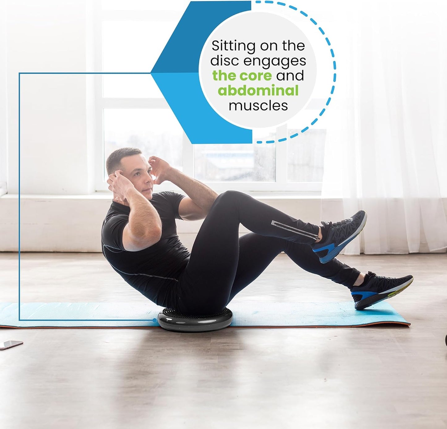Wobble Cushion Balance Disc for Therapy & Exercise - Sensory Wiggle Seat & Stability Pad