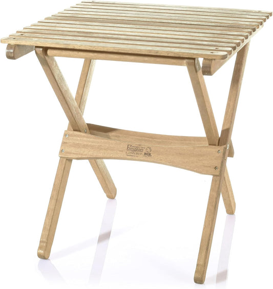 BYER OF MAINE - Pangean Folding Wooden Table, Hardwood Portable Table for Deck, or Camping, Use Indoors or Outdoors - 18" H x 16" W x 16" D