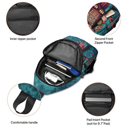 Yamegoun Owl Sling Bag Travel Crossbody Backpack One Shoulder Pack Hiking chest Daypack for Women Waterproof Adjustable Lightweight Outdoor Workout