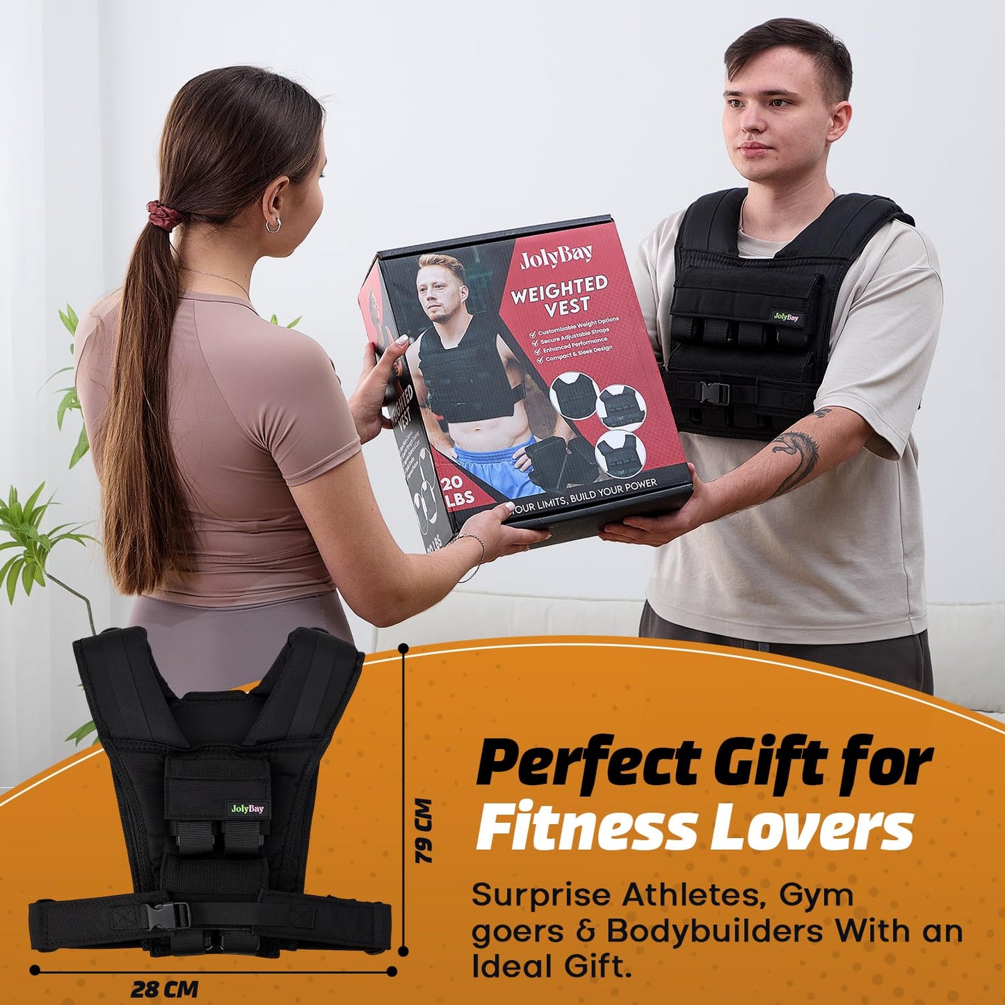Adjustable Weighted Vest for Men & Women – 20 lbs Compact Fitness Vest with Durable Oxford Cloth, Ideal for Running, Cardio, CrossFit, Gym, Core Balance, Posture Support, and Strength Training