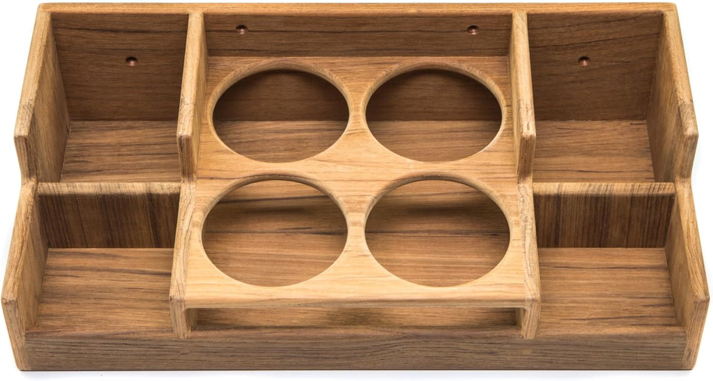 Teak Bar Rack - Elegant Whitecap Design for Stylish Home Bars & Entertaining