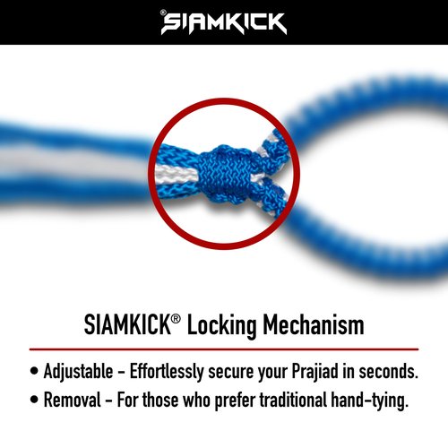 SIAMKICK Muay Thai Prajiad Armbands, Traditional Handmade Muay Thai Armband, Authentic Wai Kru Thai Boxing & Kickboxing (Set of 2) (Arctic Blue)