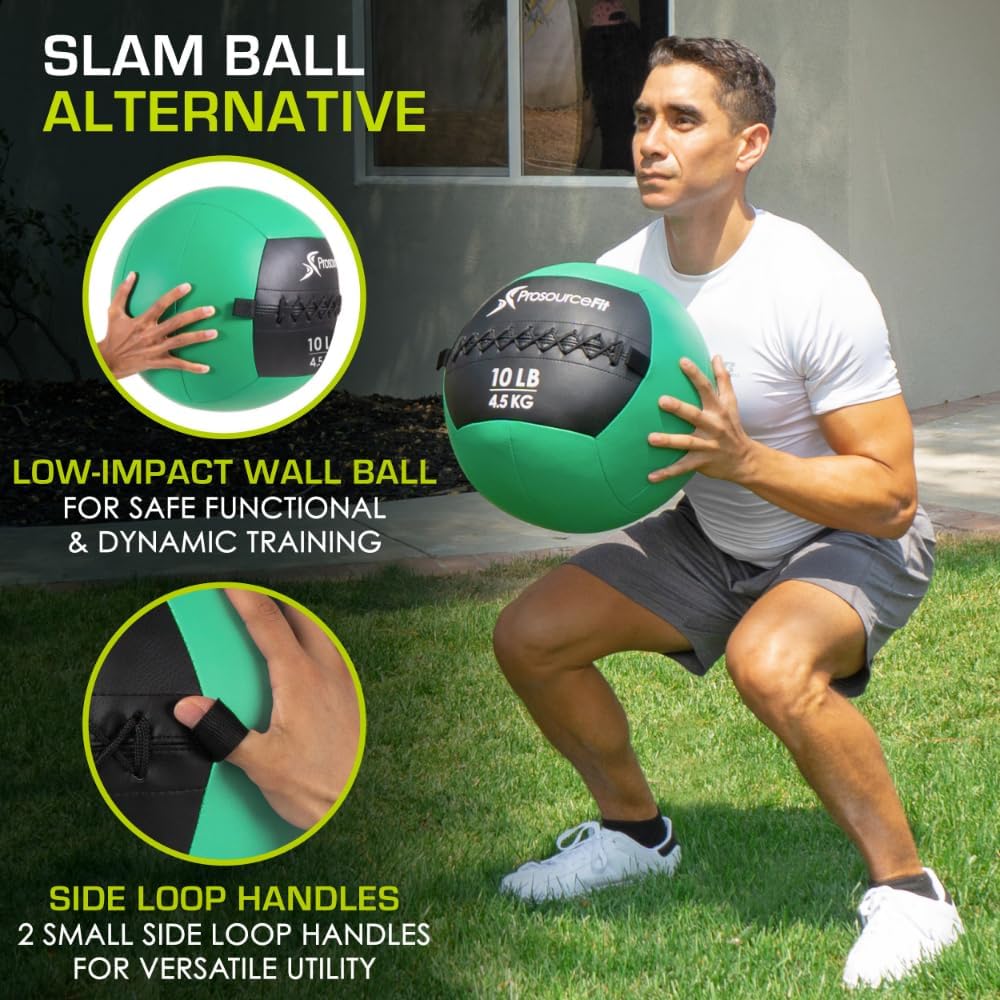 ProsourceFit Soft Medicine Balls, Wall Balls and Full Body Dynamic Exercises, Color-Coded Weights