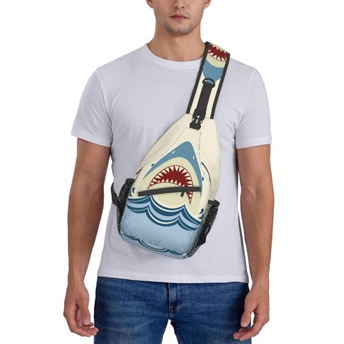 Shark Sling Backpack Chest Bag Crossbody Shoulder Bag Gym Cycling Travel Hiking Daypack For Men Women