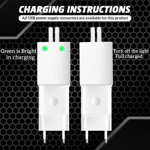 Copkim 8 Pcs Fishing Bobbers Battery Rechargeable and 2 Pcs Float Battery Charger Lighted up Night Bobber Batteries Night Fishing Accessories Tackles(White,Cr425,4 Hole)