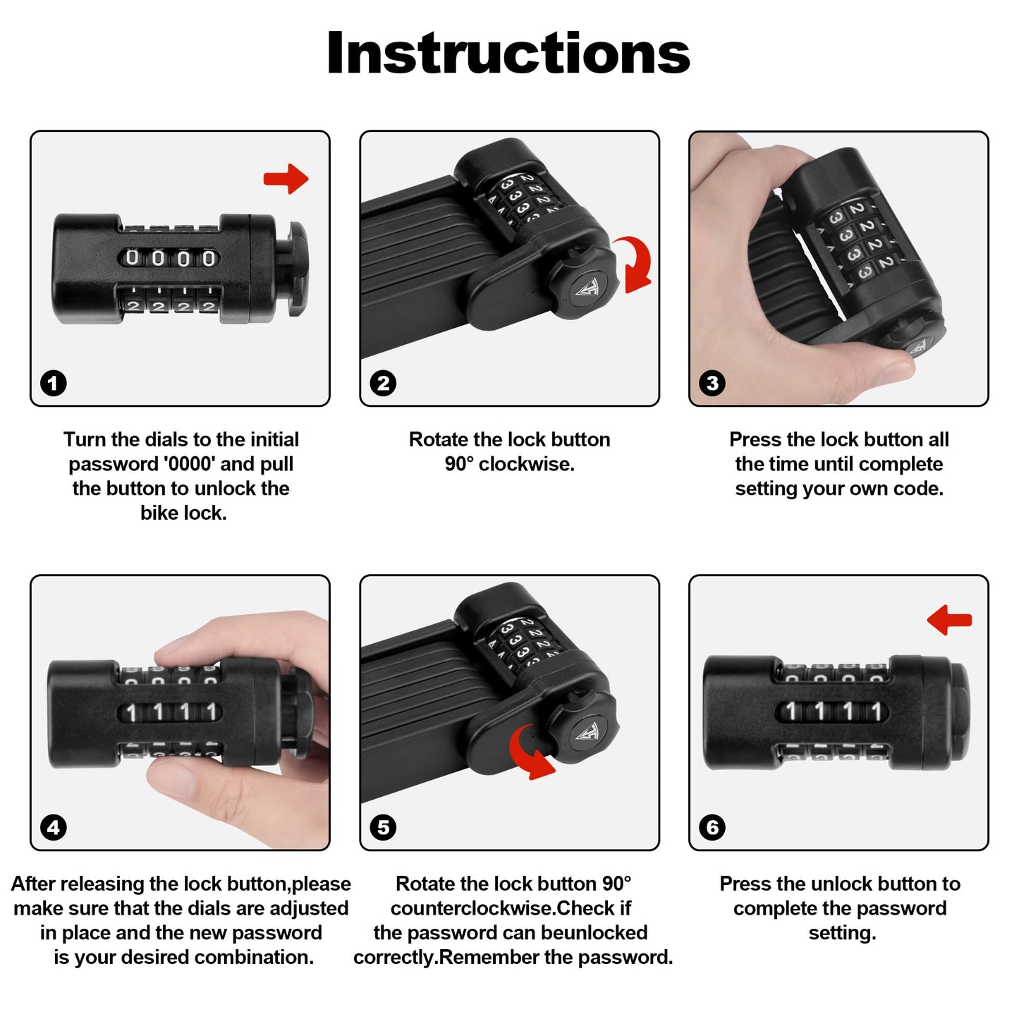 JAGASOL Heavy Duty Anti-Theft Folding Bike Lock, Combination Fold Chain Lock for Bicycle Scooter Motorcycle, 0.8 Inches Wide 0.3 Inches Thick Alloy Steel, Anti-Pinch, Anti-Crush, Anti-Saw, 110 cm