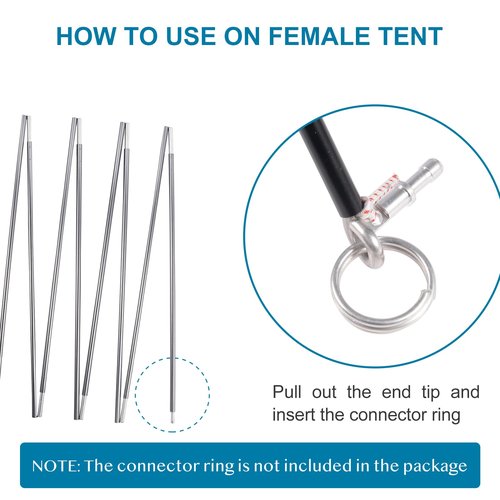 BRILLIANCE4U Grey Tent Poles Replacement, Pre-Assembled Aluminum Tent Poles 14ft 8.7 in, 7001 T6 Heated Lightweight Tent Rod Outer Diameter 0.33” 8.5mm 2 Packs